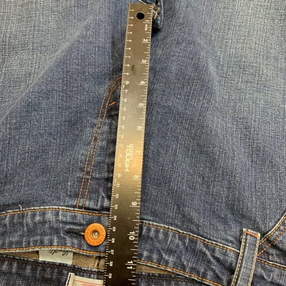 Levis Strauss Stretch Womens Jeans Misses Size 16 Blue Flap Pocket Boot Cut - Picture 13 of 16